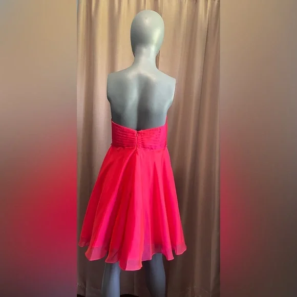 Hannah 12 Pink Embellished Ruched Strapless Prom Dress Special Occasion EUC - Picture 3 of 7